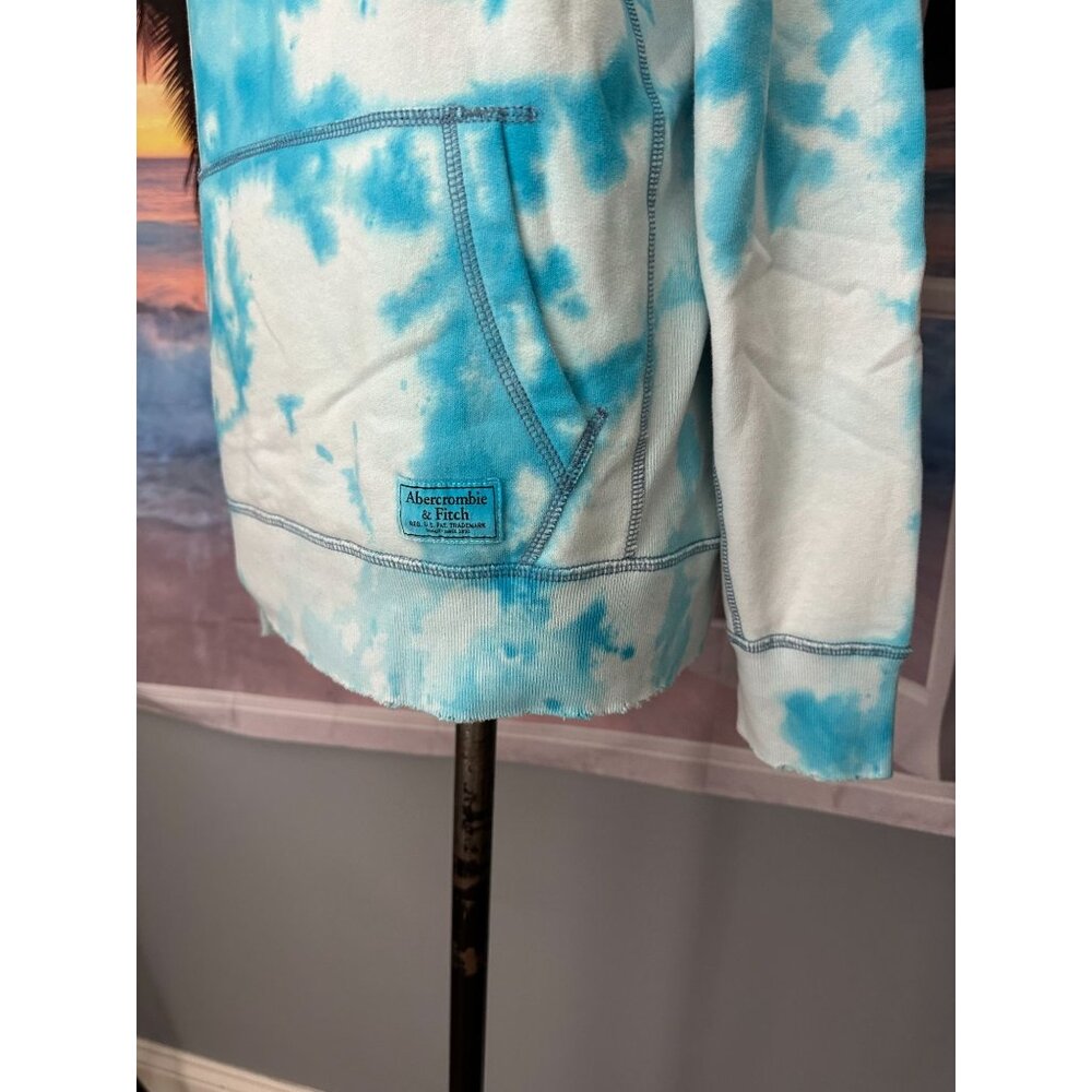 Abercrombie & Fitch blue tie dye hoodie with slip pocket Small - Picture 4 of 4